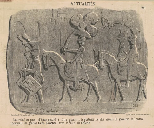 Bas-relief en pain d'épices ... by Honoré Daumier, print, 1851