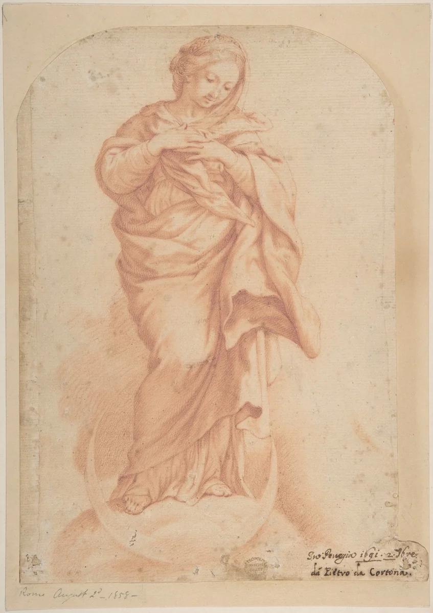 The Virgin Immaculate by Pietro da Cortona, drawing, 1596-1669