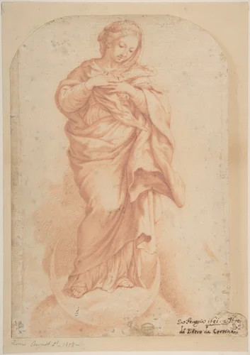 The Virgin Immaculate by Pietro da Cortona, drawing, 1596-1669