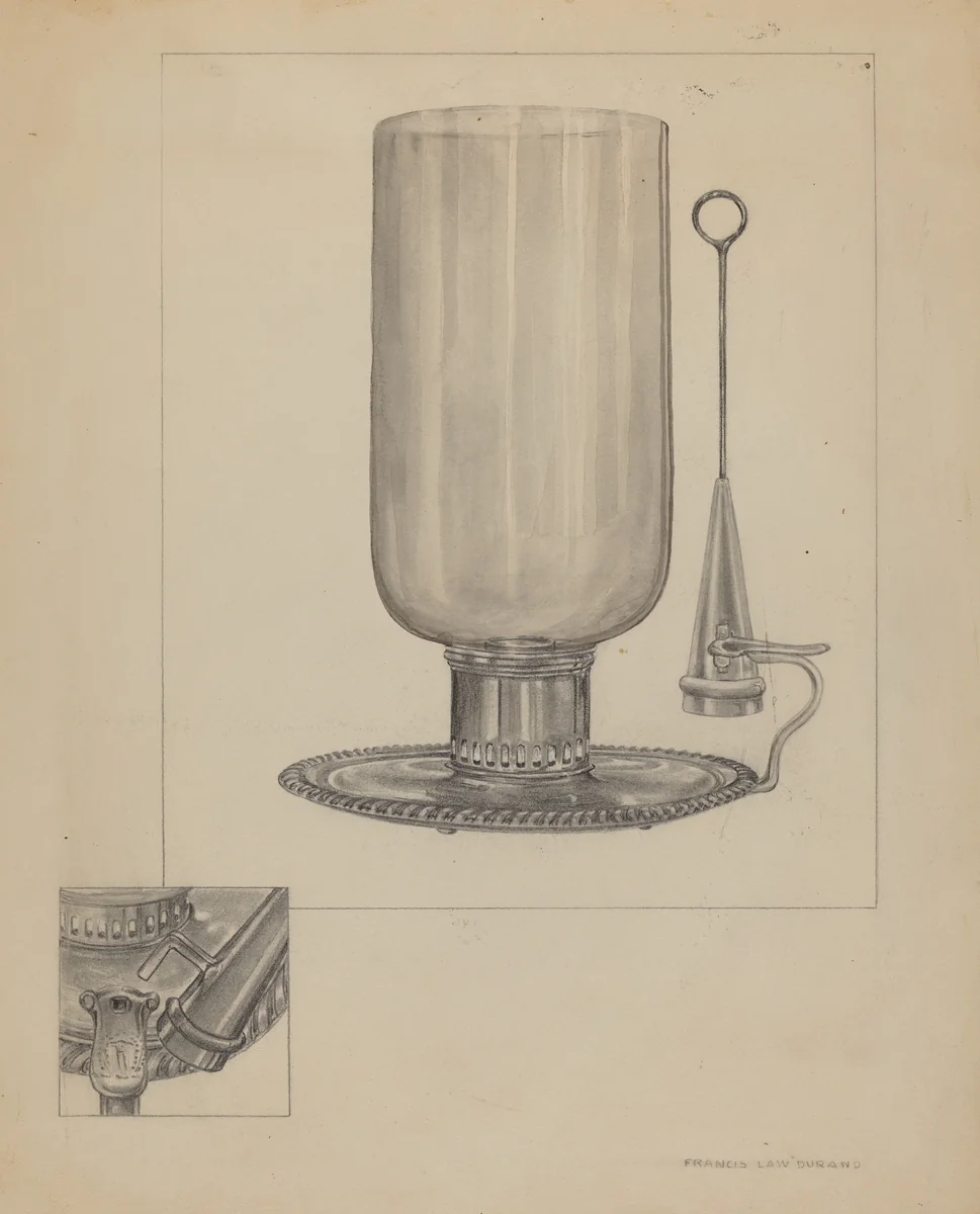 Candlestick by Francis Law Durand, index of american design, 1935-1942