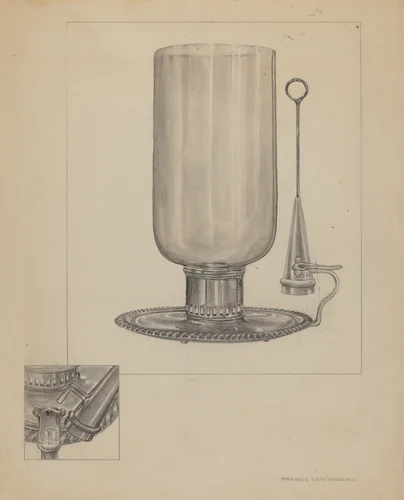 Candlestick by Francis Law Durand, index of american design, 1935-1942