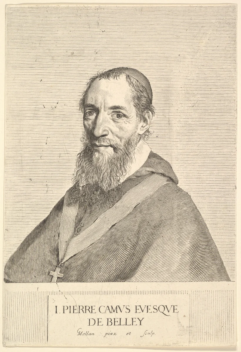 Jean-Pierre Camus, Bishop of Belley by Claude Mellan, print, 1600-1688