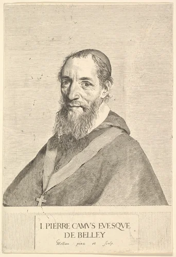 Jean-Pierre Camus, Bishop of Belley by Claude Mellan, print, 1600-1688