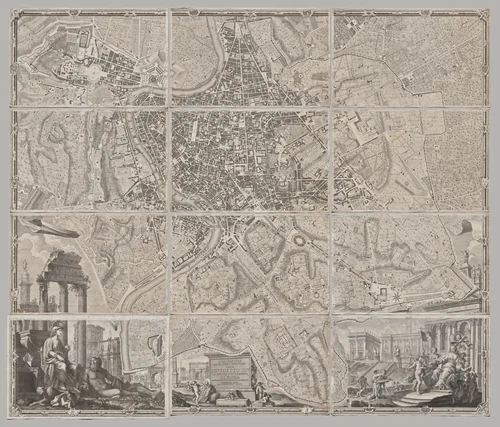 Nuova pianta di Roma data in luce da Giambattista Nolli l’anno MDCCXLVII, known as La Pianta Grande di Roma by Giovanni Battista Nolli, print, 1748