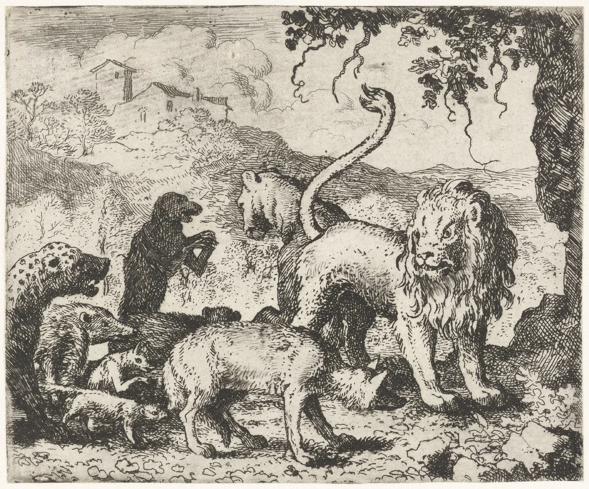 Beklag van Isengrijn de wolf by Allaert van Everdingen, print, 1665-1675