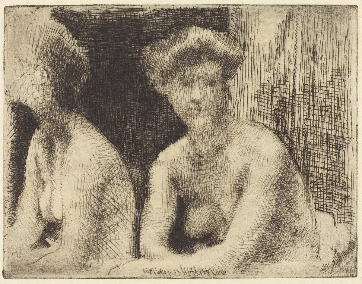 Nude Woman by a Looking Glass (Femme Nue Auprès d'une Glace) by Albert Besnard, print, 1889