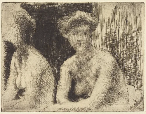 Nude Woman by a Looking Glass (Femme Nue Auprès d'une Glace) by Albert Besnard, print, 1889
