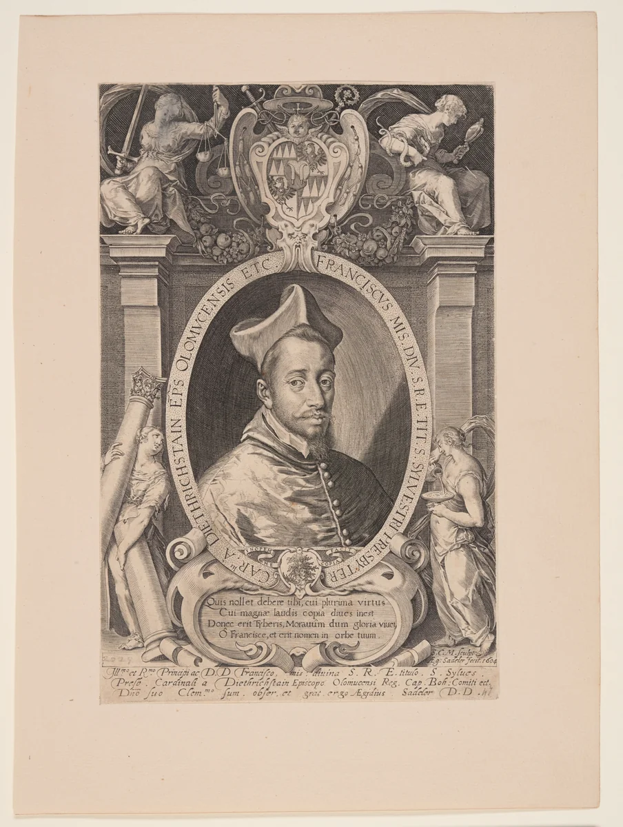 Franz von Dietrichstein, Bishop of Olmütz by Aegidius Sadeler, print, 1604