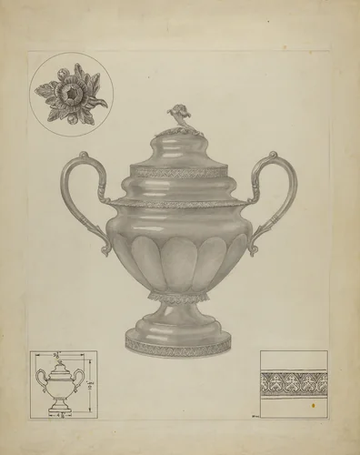 Silver Sugar Bowl by Paul Ward, index of american design, 1936
