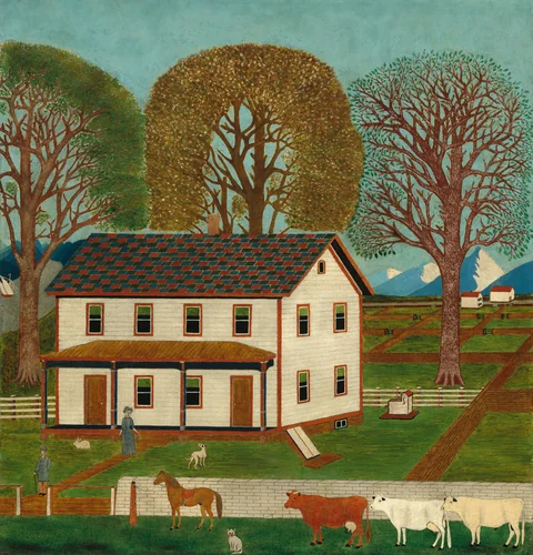 Farmhouse in Mahantango Valley by American 19th Century, painting, 1850-1899