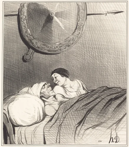 Ulysse et Pénélope by Honoré Daumier, print, 1842