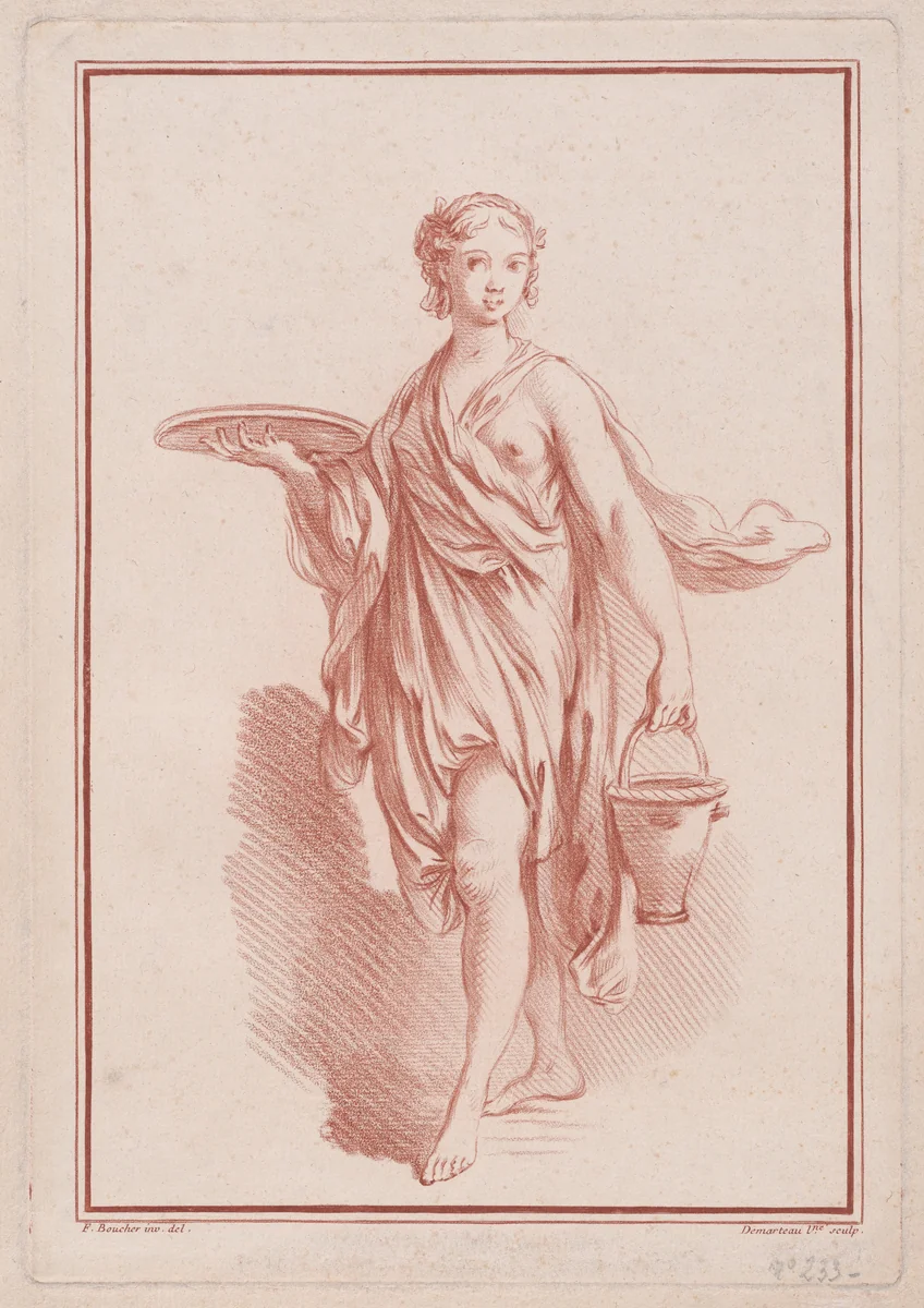 Femme drapée by Gilles Demarteau, print, 1737-1776