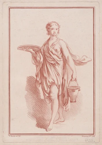 Femme drapée by Gilles Demarteau, print, 1737-1776