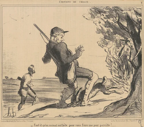 Faut-il qu'un animal soit bête by Honoré Daumier, print, 1854