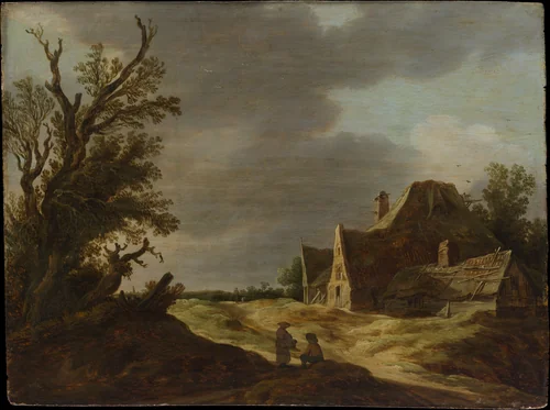 Sandy Road with a Farmhouse by Jan van Goyen, painting, 1627