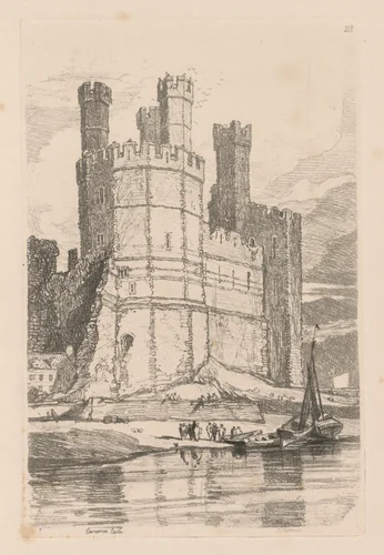 Liber Studiorum: Plate 28, Caernarvon Castle, N. Wales by John Sell Cotman, book, 1838