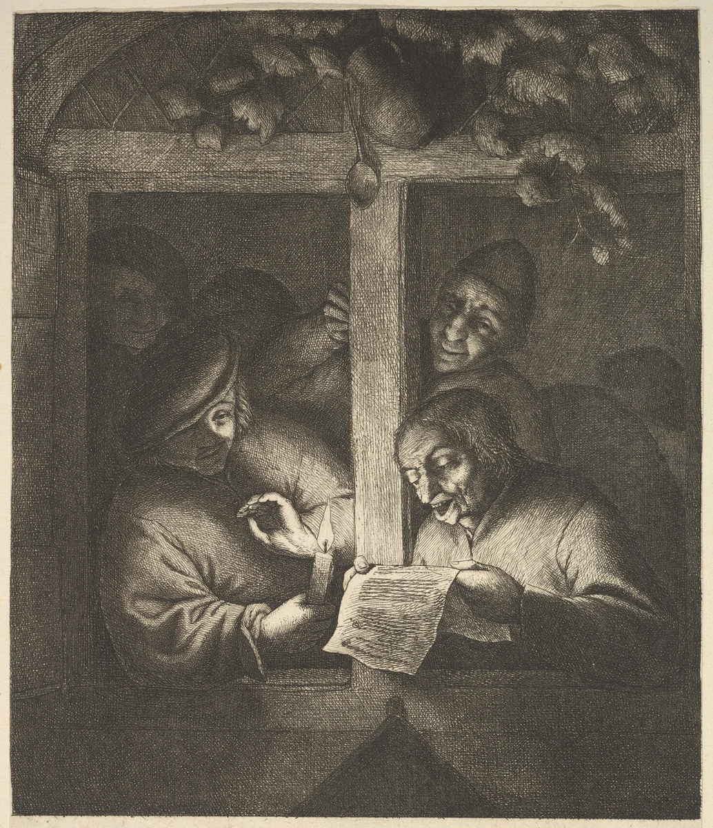Singers at the Window by Adriaen van Ostade, print, 1610-1685