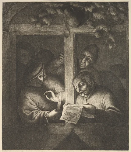 Singers at the Window by Adriaen van Ostade, print, 1610-1685