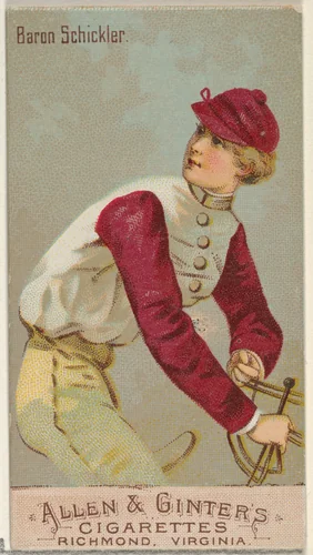 Baron Schickler, from the Racing Colors of the World series (N22b) for Allen & Ginter Cigarettes by Allen & Ginter, print, 1888