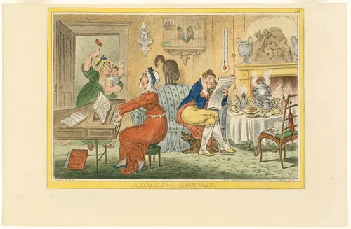Matrimonial Harmonics (Recto) by James Gillray, print, 1805