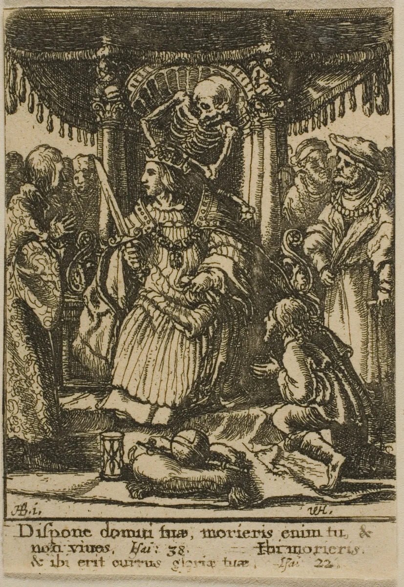 The Emperor and Death by Wenceslaus Hollar
Hans Holbein the younger, print, 1651