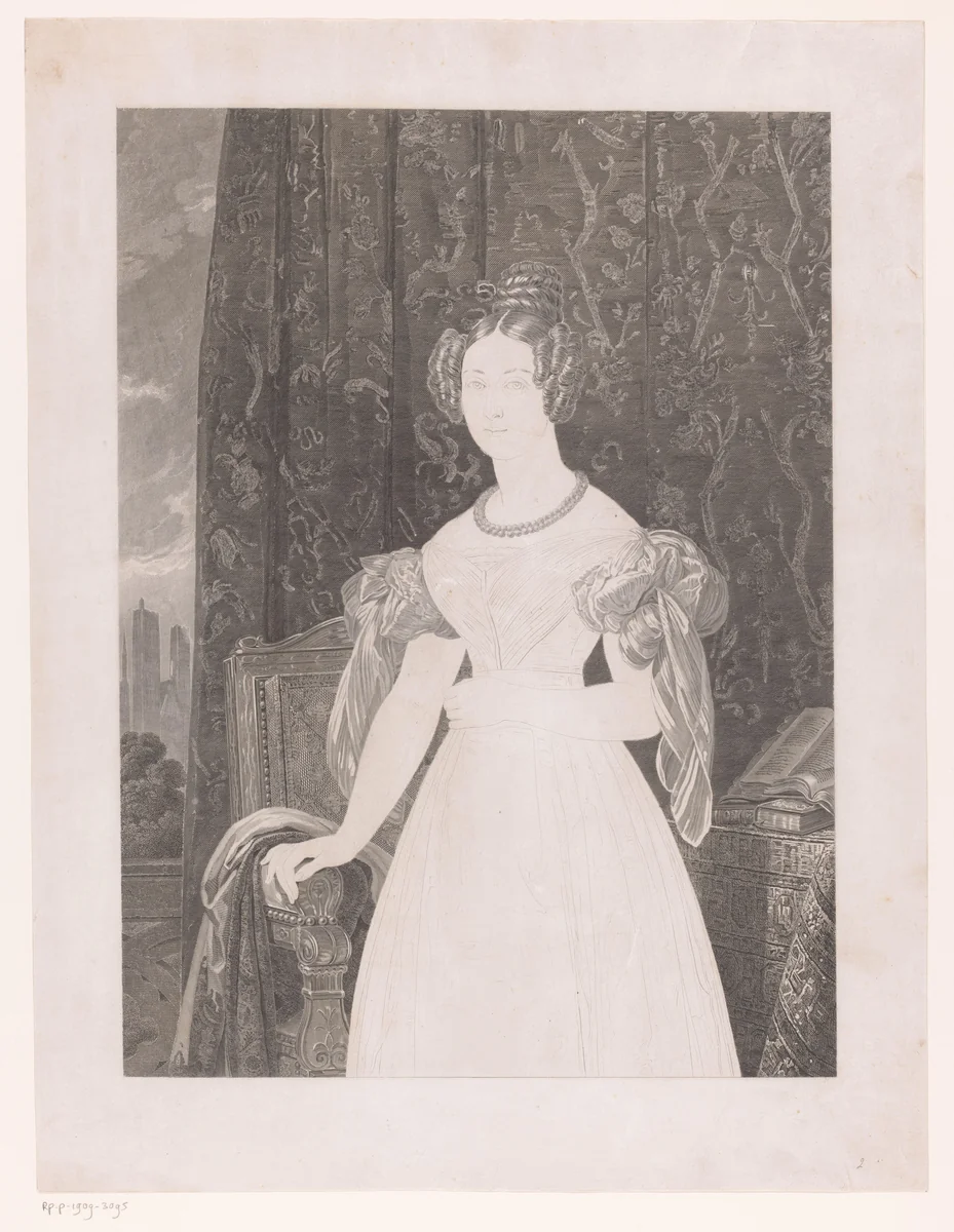 Portret van Louise Marie van Orléans by Erin Corr, print, 1832