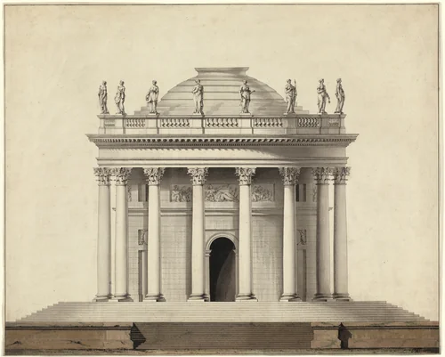 A Classical Temple by Louis Gustave Taraval, drawing, 1780