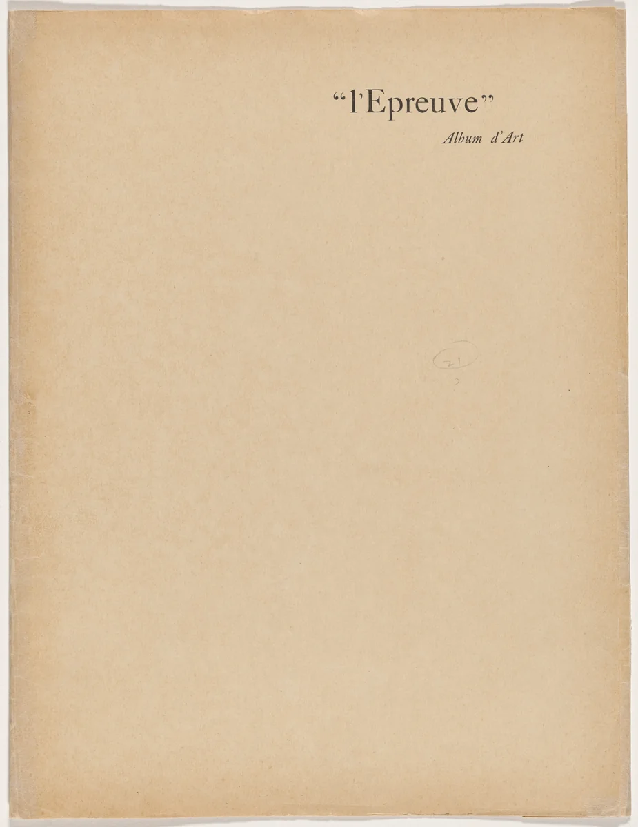 L'Épreuve (album 5, deluxe edition) by Ferdinand-Jean Luigini
Eugène Béjot
Georges Rochegrosse
Alphonse Osbert
Maurice Dumont
Jean Danguy
Félicien Rops
Antonio de la Gandara
Henri-Charles Guérard
Alfred-Nicolas Martin
Camille Bourget, portfolio, 1895