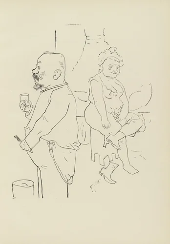 Zu Hause (plate, folio 18) from Ecce Homo by George Grosz, illustrated book, 1922