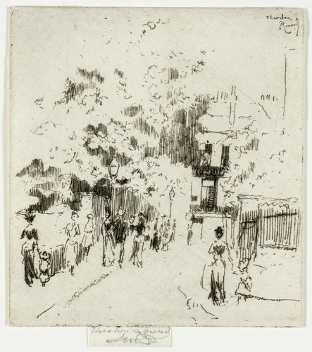 Bank Holiday, Corner of Beaufort Street, Chelsea by Theodore Roussel, print, 1888-1889