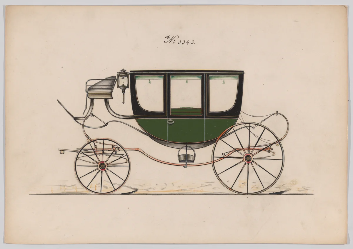 Coach #3343 by Brewster & Co., drawing, 1877