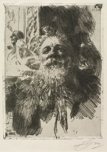 Auguste Rodin by Anders Zorn, print, 1906