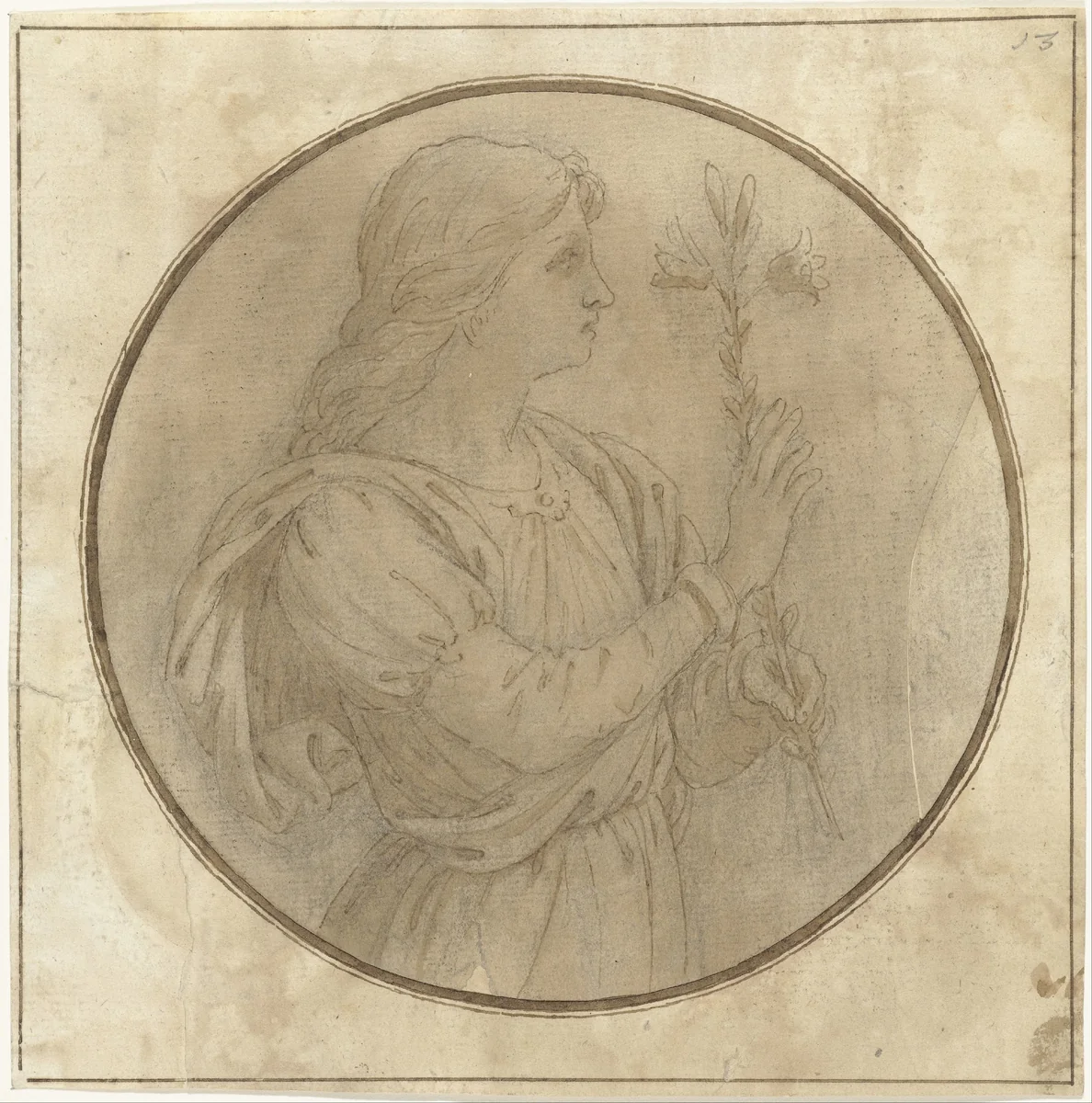 Engel van de Annunciatie by Unknown, drawing, 1500-1600