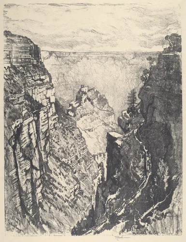 The Bright Angel Trail by Joseph Pennell, print, 1912