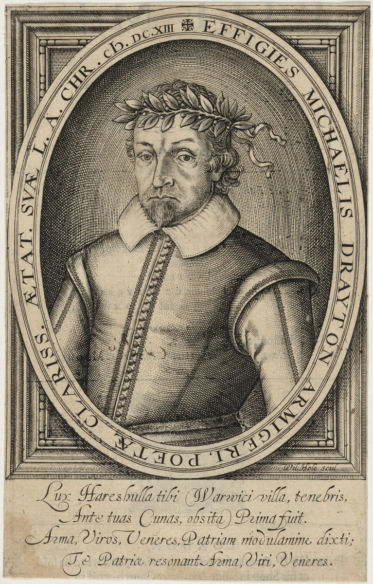 Michael Drayton by William Hole, print, 1619
