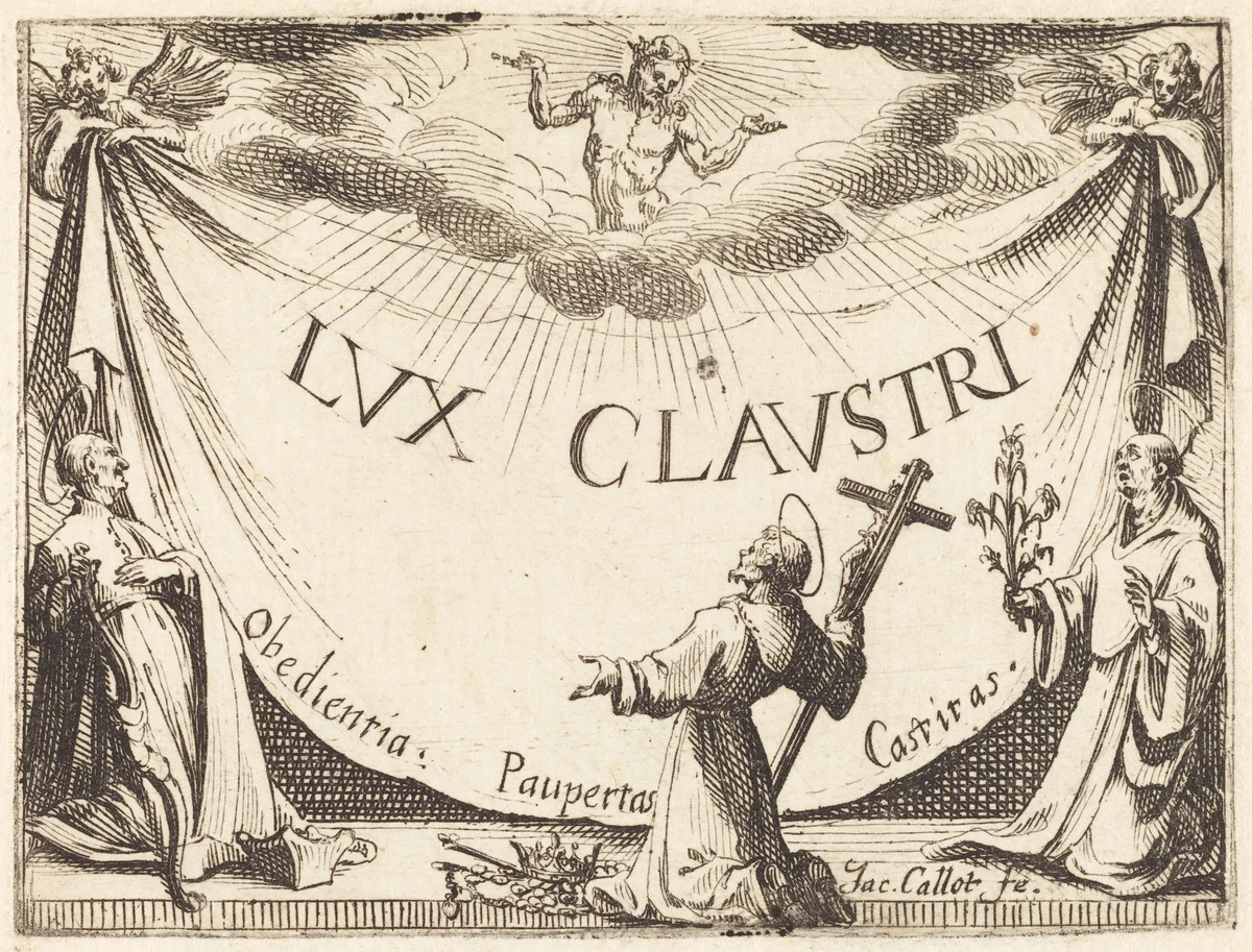 Frontispiece for "The Light of the Cloister" by Jacques Callot, print, 1628