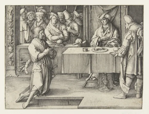 Jozef verklaart de dromen van Farao by Unknown, print, 1512