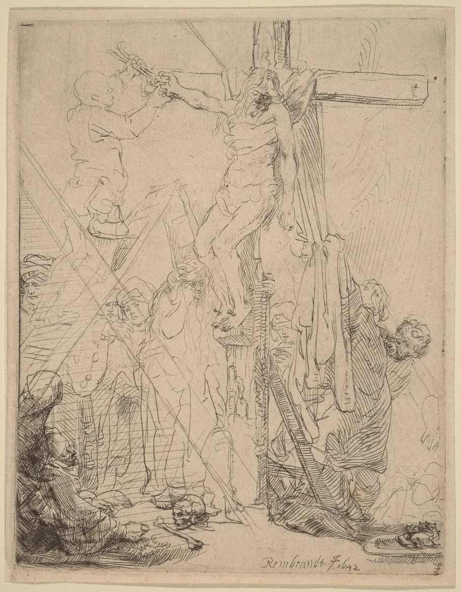 The Descent from the Cross: a Sketch by Rembrandt van Rijn, print, 1642