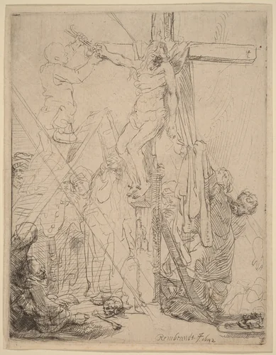 The Descent from the Cross: a Sketch by Rembrandt van Rijn, print, 1642