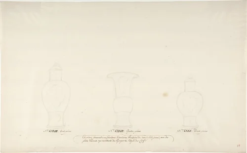 Design for Three Vases by anonymous, drawing, 1765-1790