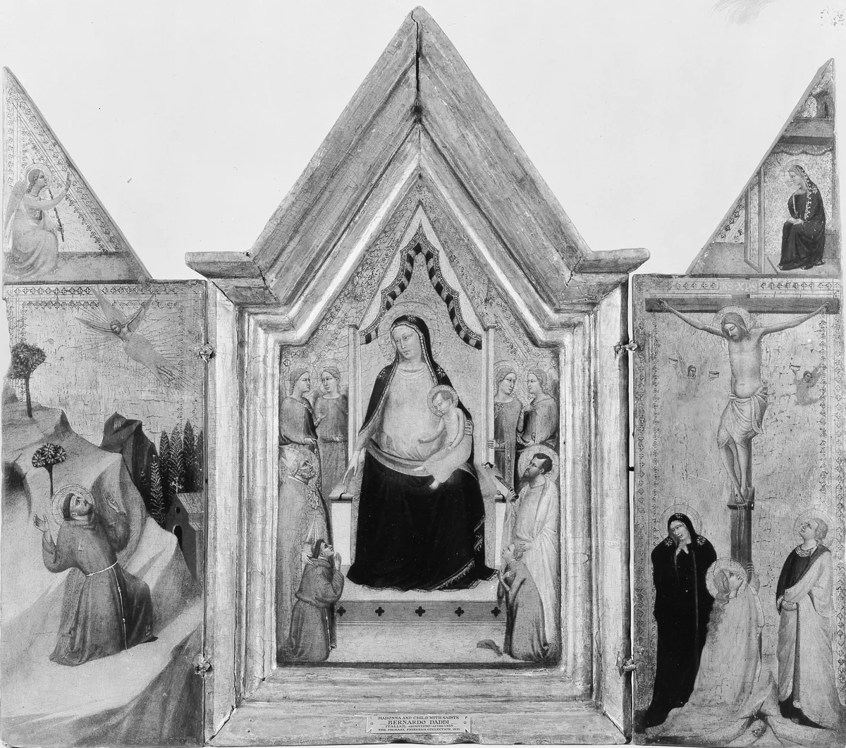 Madonna and Child Enthroned with Saints by Bernardo Daddi, painting, 1327-1348