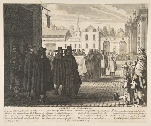 Burying the Dead (Enseveliir les morts) by Abraham Bosse, print, 1602-1676