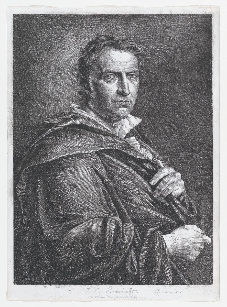 Portrait of the Artist Johann Christian Reinhart by José de Madrazo, print, 1811