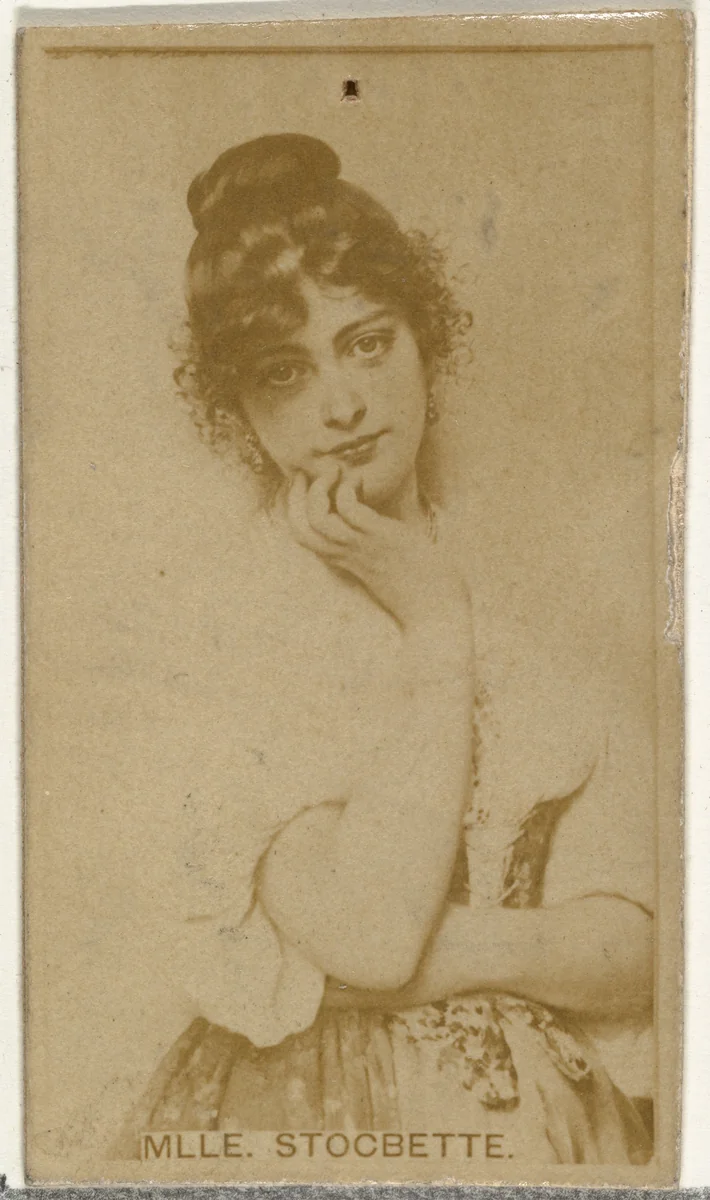 Mlle. Stocbette, from the Actors and Actresses series (N145-8) issued by Duke Sons & Co. to promote Duke Cigarettes by W. Duke, Sons & Co., photograph, 1890-1895