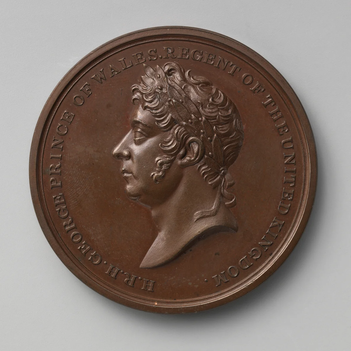 To the Prince Regent, on Conclusion of Peace, Subsequent to Waterloo, 1815 by Thomas Wyon the Younger, metalwork, 1815