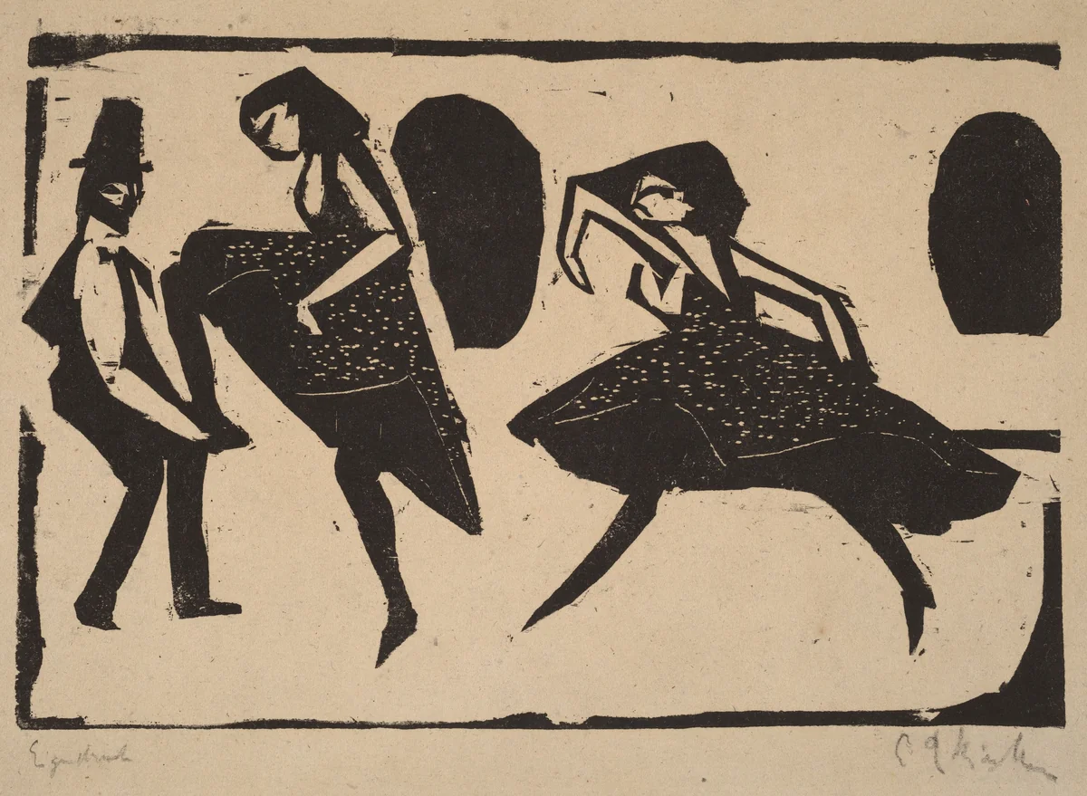 Acrobatic Dance by Ernst Ludwig Kirchner, print, 1911