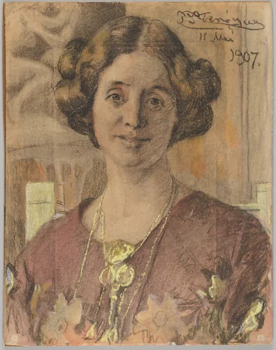 Portrait of a Woman (probably Anna Vilhelmine Johanne Dorthea Halberg, married Bjørner, later Larsen) by Peder Severin Krøyer, drawing, 1907