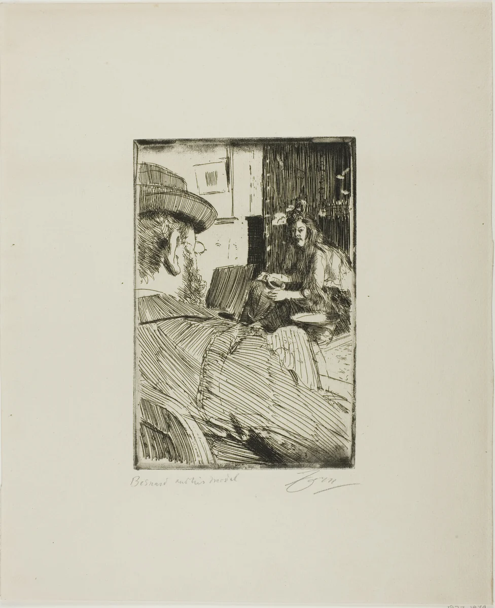Albert Besnard and His Model by Anders Zorn, print, 1896