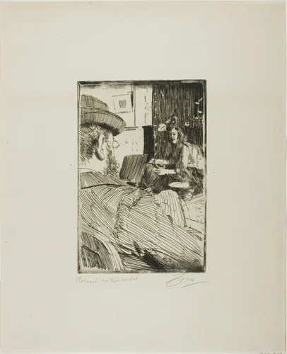 Albert Besnard and His Model by Anders Zorn, print, 1896