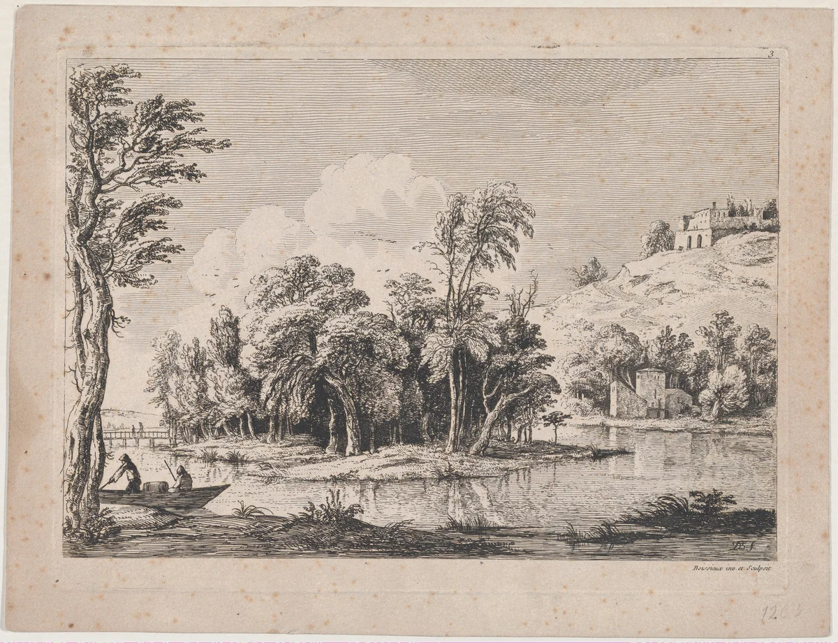 Wooded Island by Jean Jacques de Boissieu, print, 1763